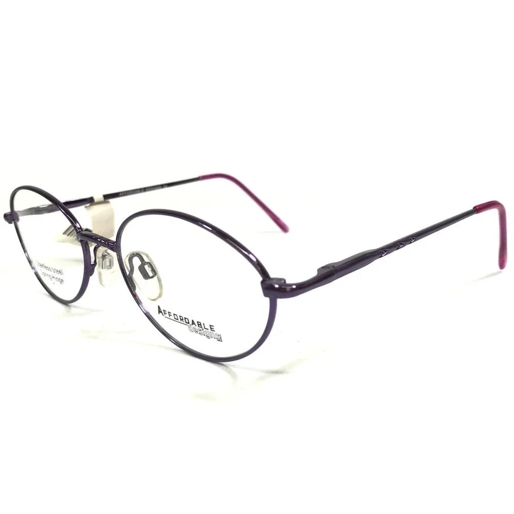 Affordable Designs Eyeglasses Frames AGNES LILAC Purple Round Wire Rim 52-18-135